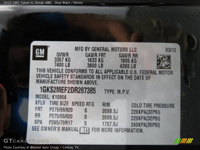 Onyx Black / Ebony 2013 GMC Yukon XL Denali AWD