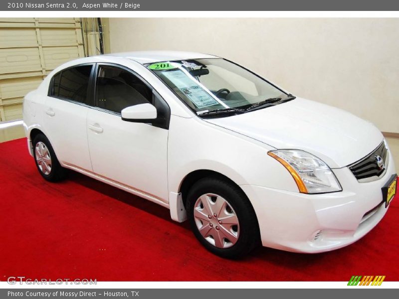 Aspen White / Beige 2010 Nissan Sentra 2.0