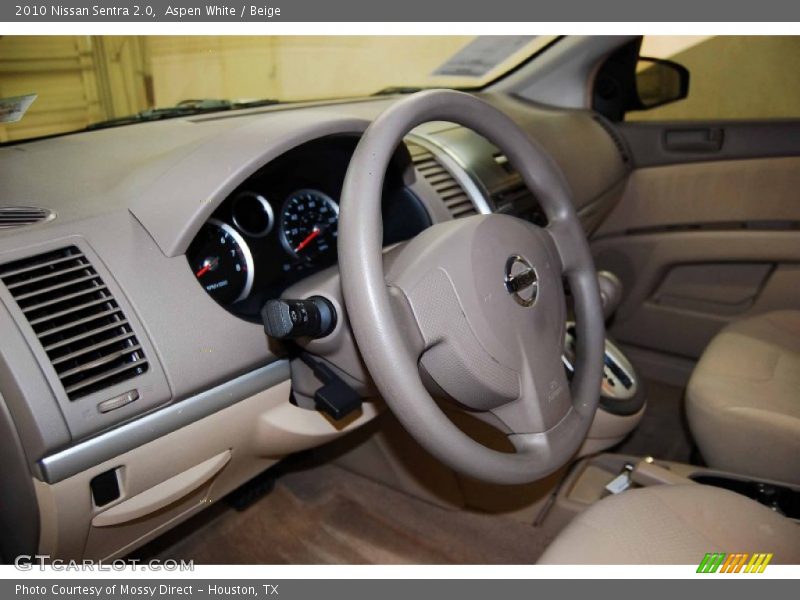 Aspen White / Beige 2010 Nissan Sentra 2.0