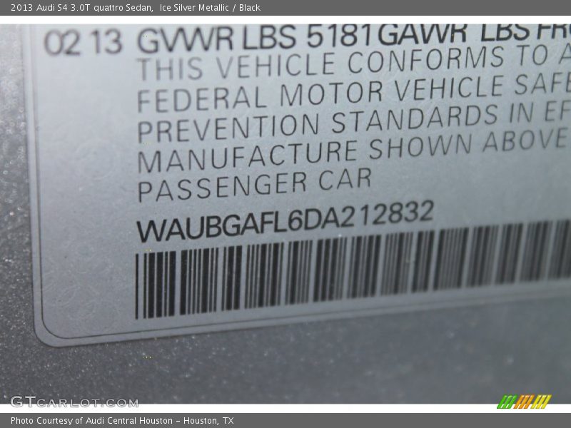 Ice Silver Metallic / Black 2013 Audi S4 3.0T quattro Sedan