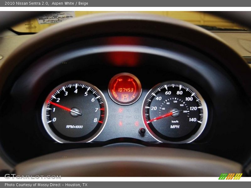 Aspen White / Beige 2010 Nissan Sentra 2.0