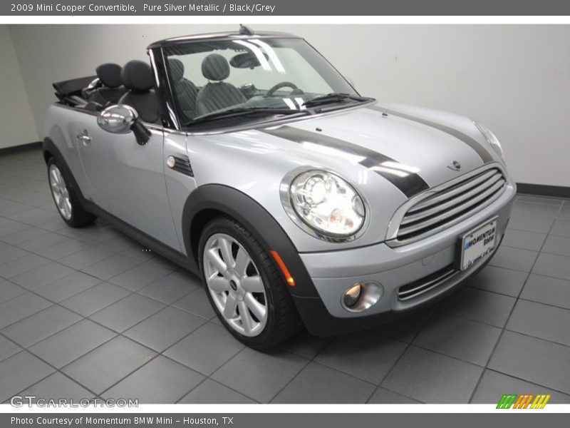 Pure Silver Metallic / Black/Grey 2009 Mini Cooper Convertible