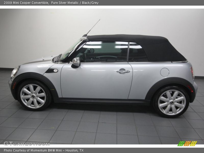 Pure Silver Metallic / Black/Grey 2009 Mini Cooper Convertible
