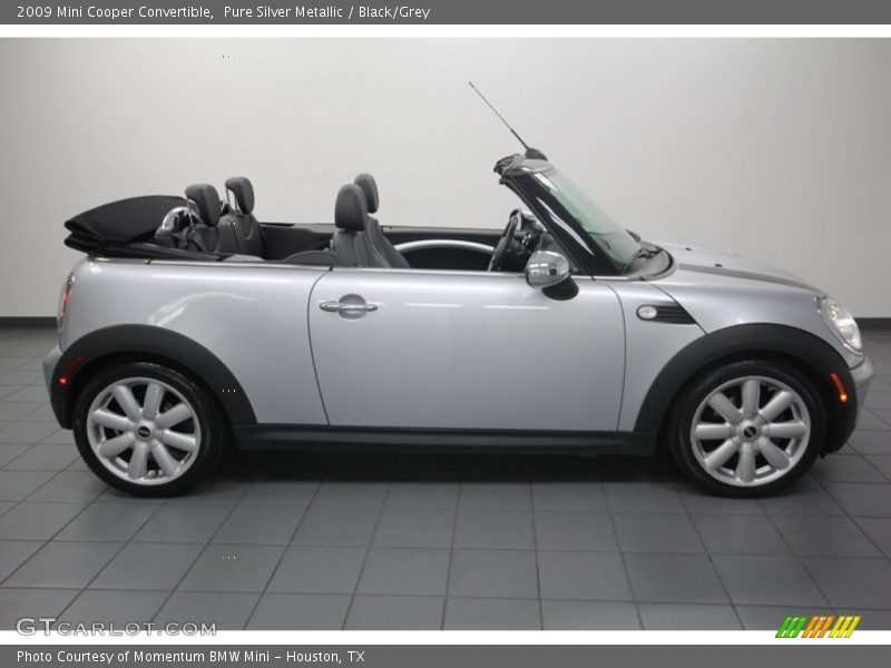 Pure Silver Metallic / Black/Grey 2009 Mini Cooper Convertible