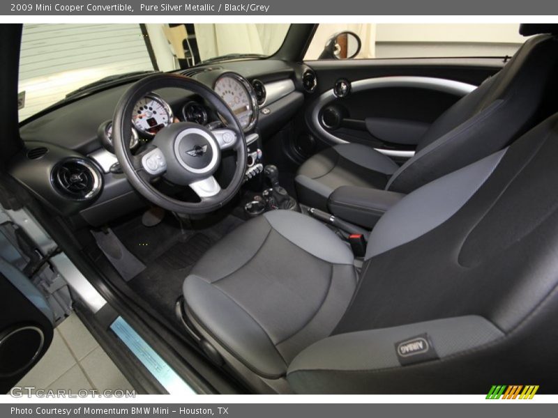 Pure Silver Metallic / Black/Grey 2009 Mini Cooper Convertible