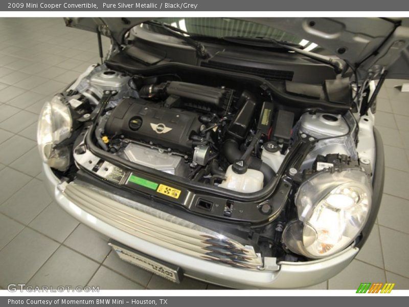 Pure Silver Metallic / Black/Grey 2009 Mini Cooper Convertible