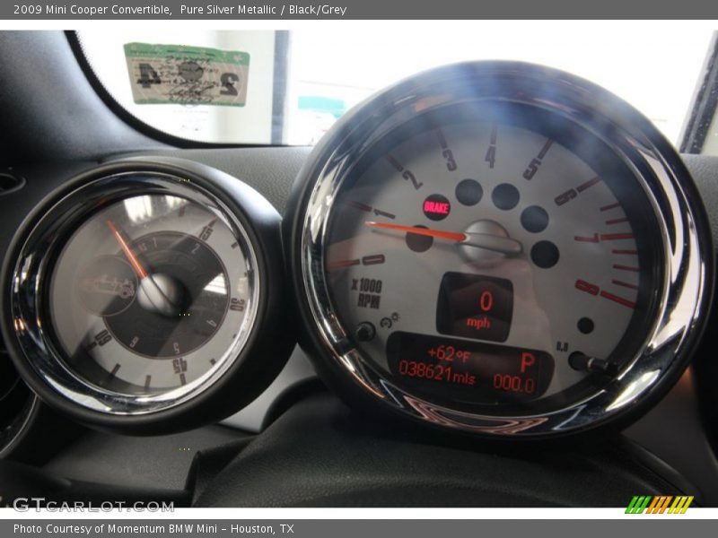 Pure Silver Metallic / Black/Grey 2009 Mini Cooper Convertible
