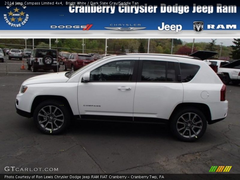 Bright White / Dark Slate Gray/Saddle Tan 2014 Jeep Compass Limited 4x4
