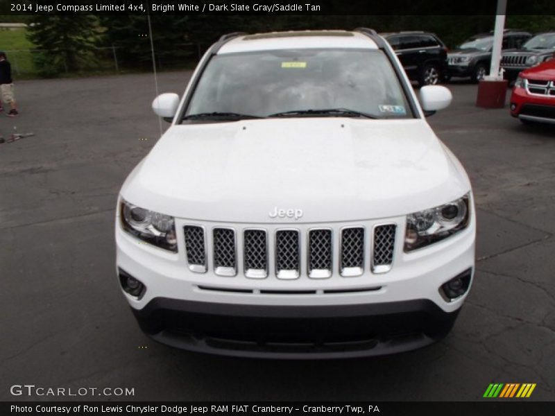 Bright White / Dark Slate Gray/Saddle Tan 2014 Jeep Compass Limited 4x4