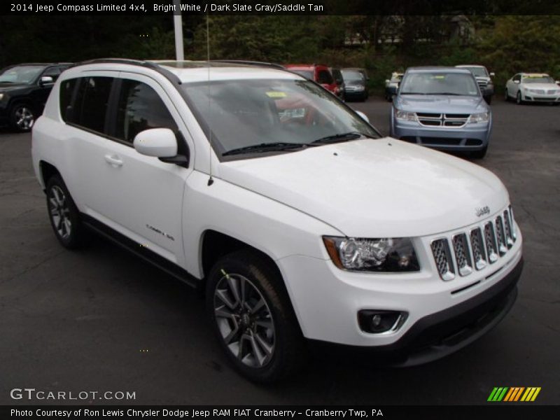 Bright White / Dark Slate Gray/Saddle Tan 2014 Jeep Compass Limited 4x4