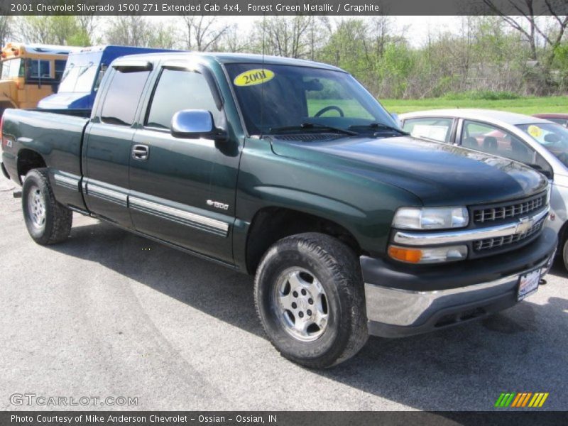 Forest Green Metallic / Graphite 2001 Chevrolet Silverado 1500 Z71 Extended Cab 4x4