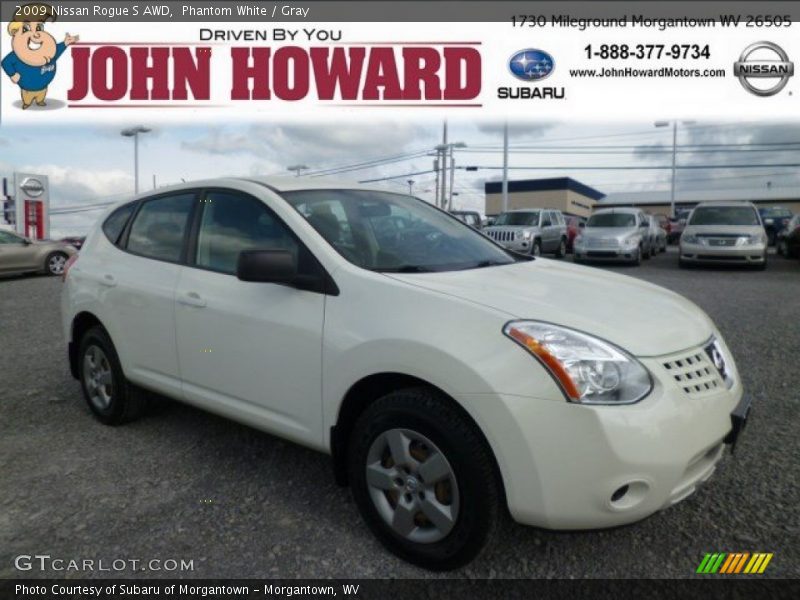 Phantom White / Gray 2009 Nissan Rogue S AWD