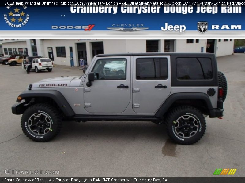 Billet Silver Metallic / Rubicon 10th Anniversary Edition Red/Black 2013 Jeep Wrangler Unlimited Rubicon 10th Anniversary Edition 4x4