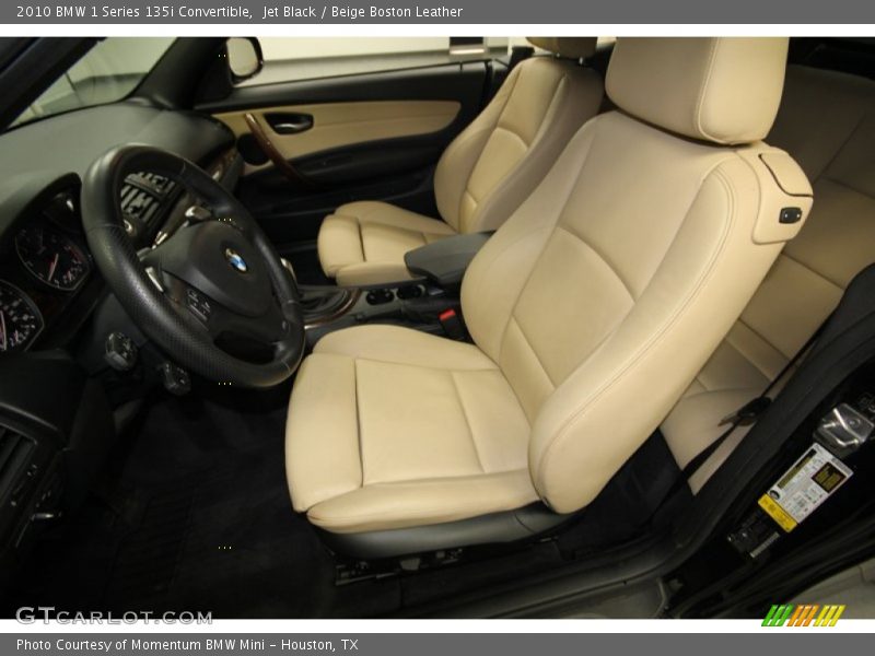Jet Black / Beige Boston Leather 2010 BMW 1 Series 135i Convertible