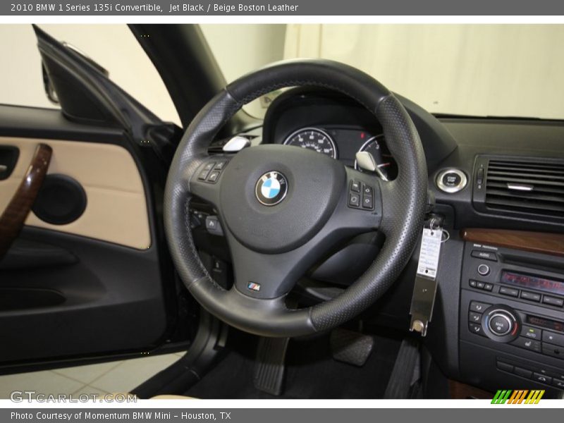 Jet Black / Beige Boston Leather 2010 BMW 1 Series 135i Convertible