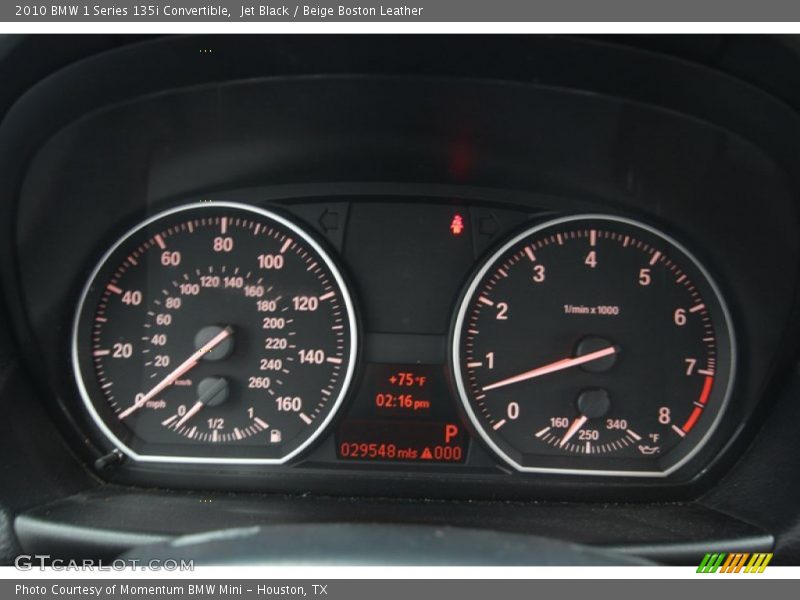 Jet Black / Beige Boston Leather 2010 BMW 1 Series 135i Convertible