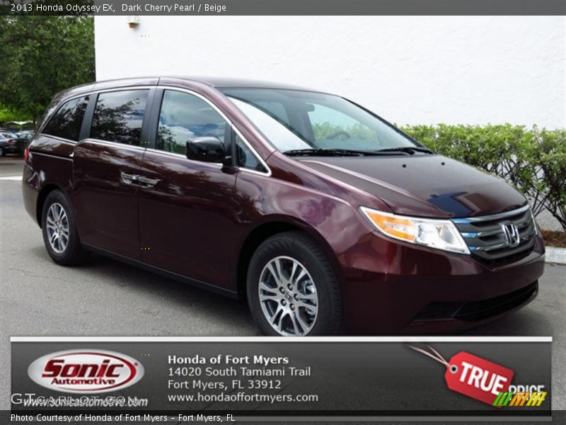 Dark Cherry Pearl / Beige 2013 Honda Odyssey EX