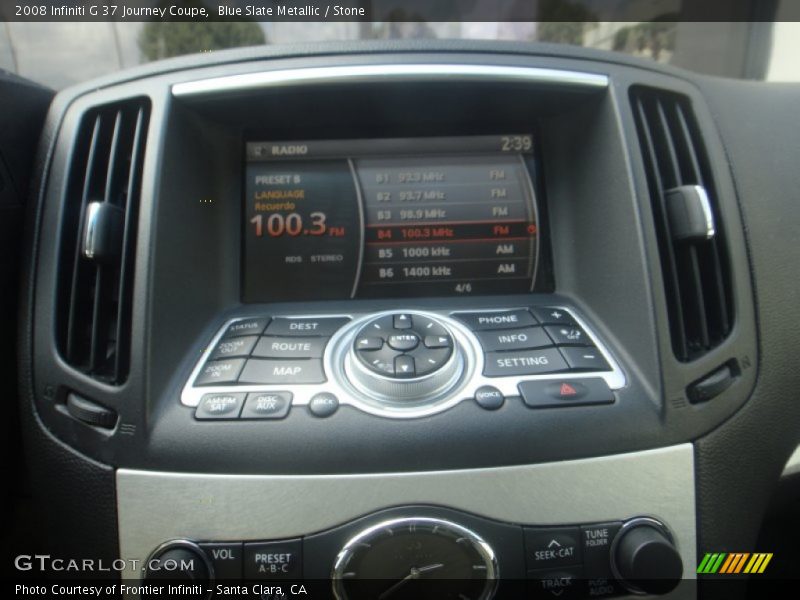 Blue Slate Metallic / Stone 2008 Infiniti G 37 Journey Coupe