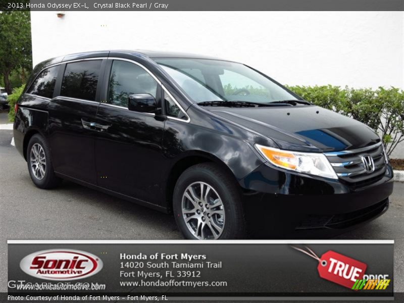 Crystal Black Pearl / Gray 2013 Honda Odyssey EX-L