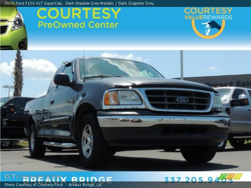 Dark Shadow Grey Metallic / Dark Graphite Grey 2003 Ford F150 XLT SuperCab