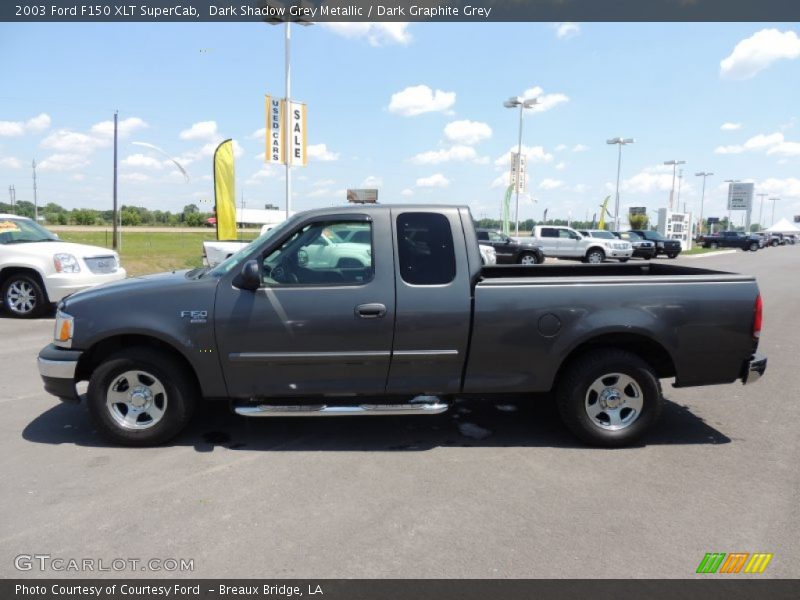 Dark Shadow Grey Metallic / Dark Graphite Grey 2003 Ford F150 XLT SuperCab