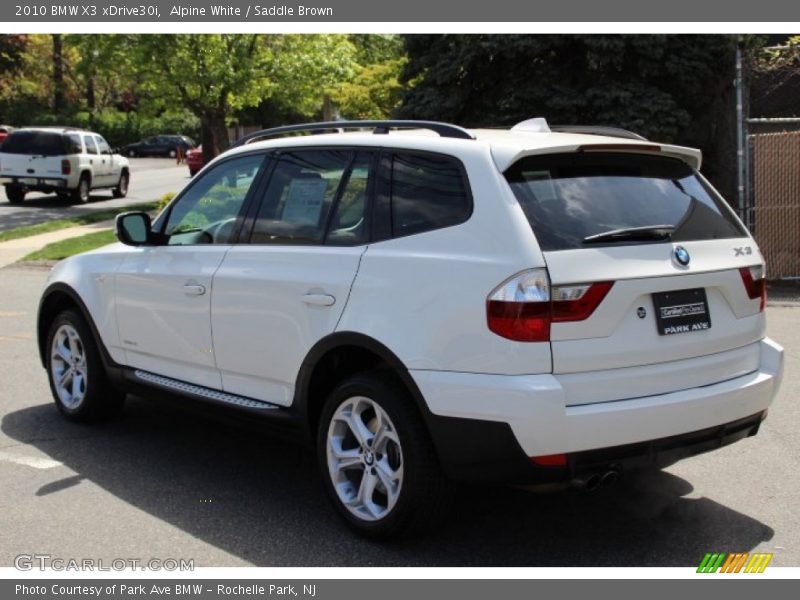 Alpine White / Saddle Brown 2010 BMW X3 xDrive30i