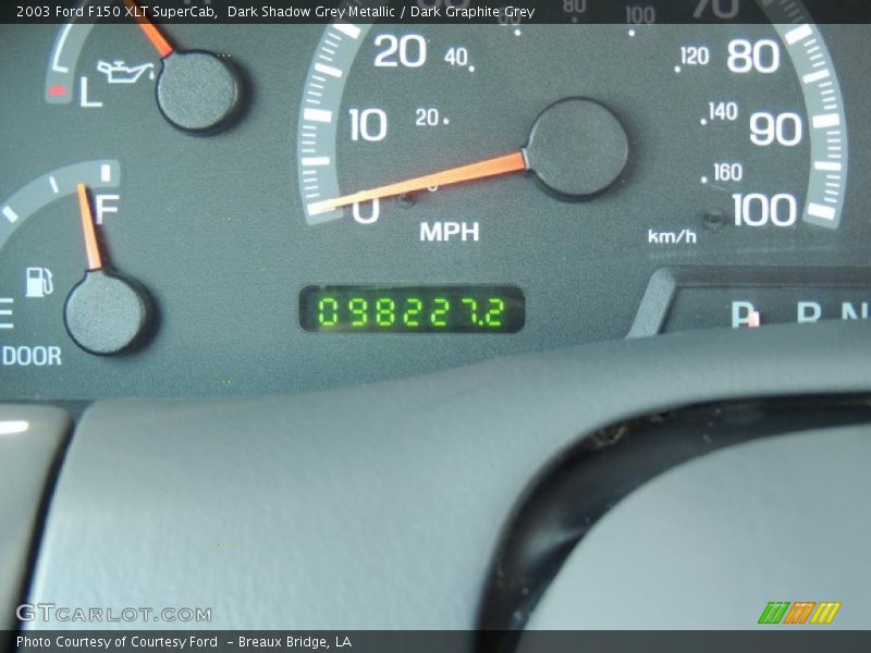 Dark Shadow Grey Metallic / Dark Graphite Grey 2003 Ford F150 XLT SuperCab