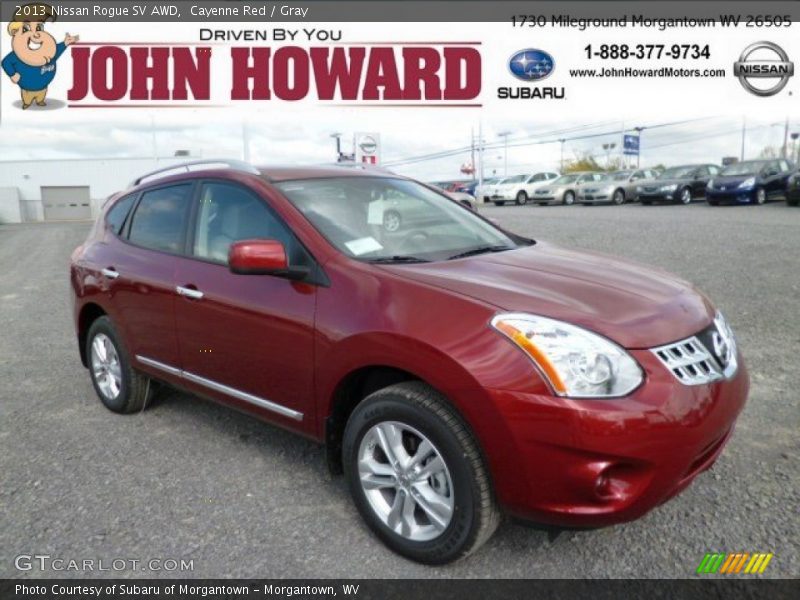 Cayenne Red / Gray 2013 Nissan Rogue SV AWD