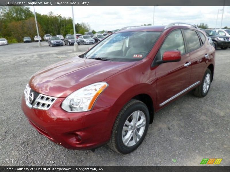 Cayenne Red / Gray 2013 Nissan Rogue SV AWD