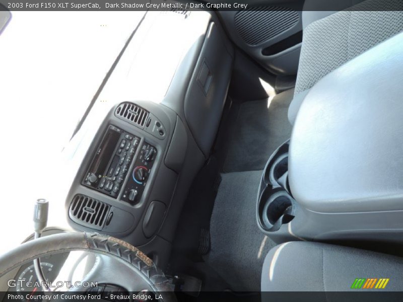Dark Shadow Grey Metallic / Dark Graphite Grey 2003 Ford F150 XLT SuperCab