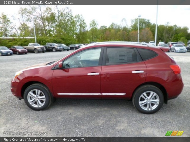 Cayenne Red / Gray 2013 Nissan Rogue SV AWD