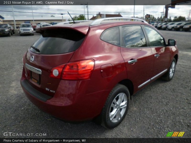 Cayenne Red / Gray 2013 Nissan Rogue SV AWD