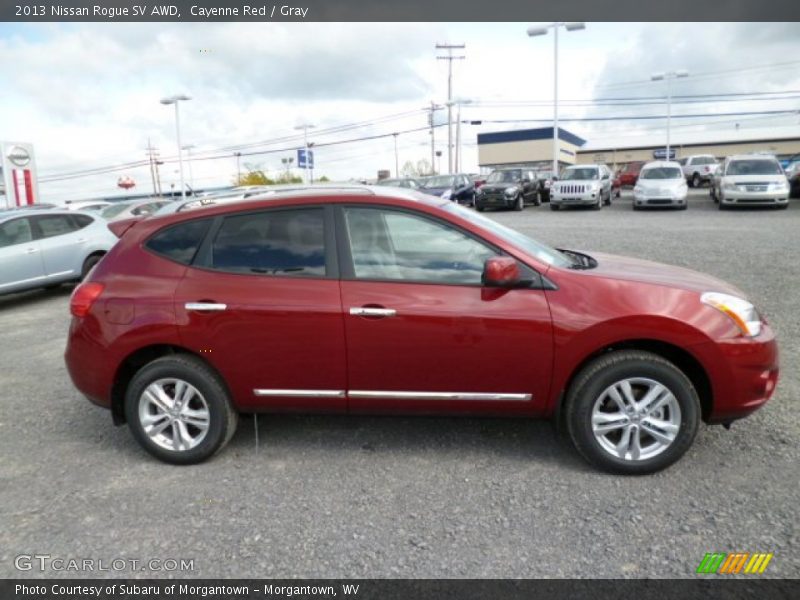 Cayenne Red / Gray 2013 Nissan Rogue SV AWD