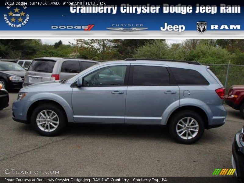 Winter Chill Pearl / Black 2013 Dodge Journey SXT AWD