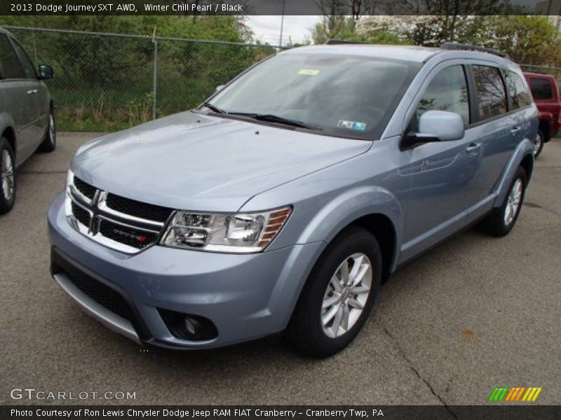Winter Chill Pearl / Black 2013 Dodge Journey SXT AWD