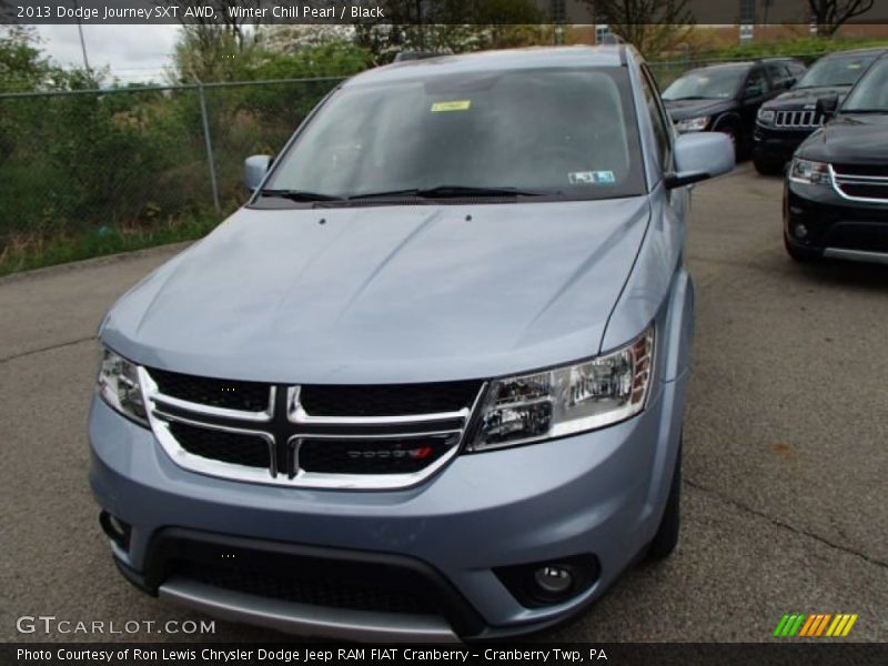 Winter Chill Pearl / Black 2013 Dodge Journey SXT AWD