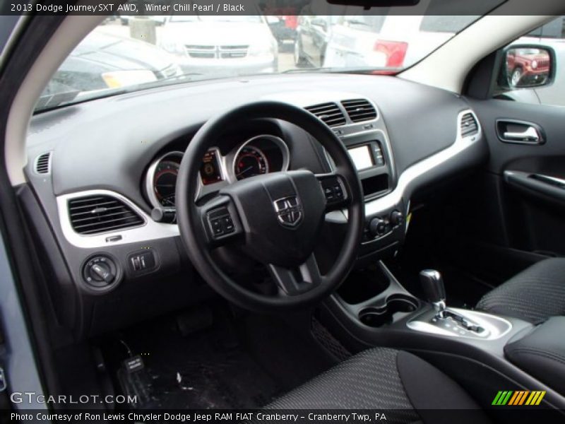 Winter Chill Pearl / Black 2013 Dodge Journey SXT AWD