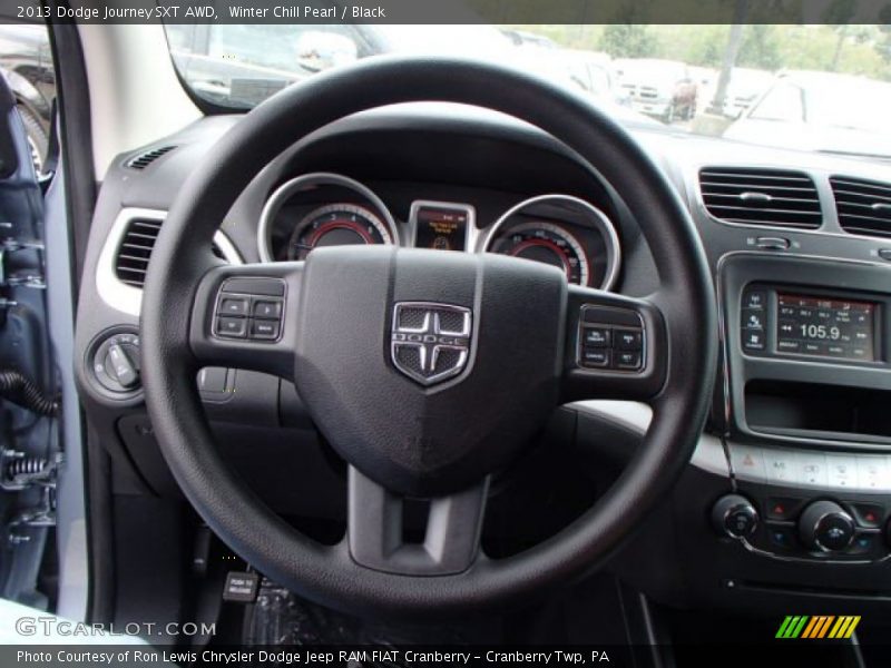 Winter Chill Pearl / Black 2013 Dodge Journey SXT AWD