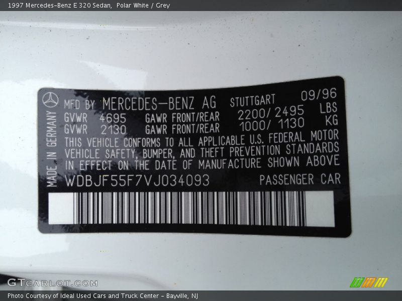Polar White / Grey 1997 Mercedes-Benz E 320 Sedan