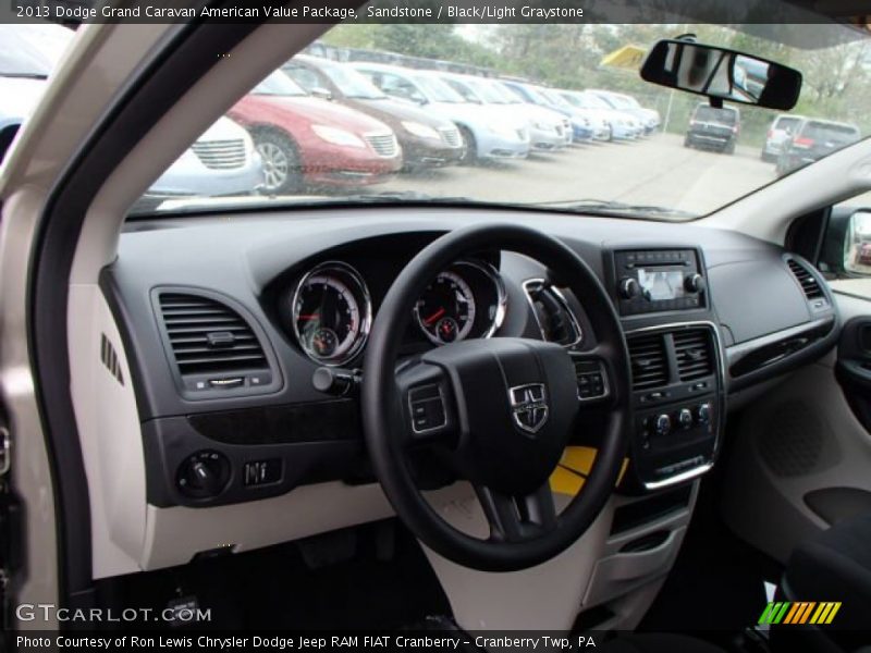 Sandstone / Black/Light Graystone 2013 Dodge Grand Caravan American Value Package