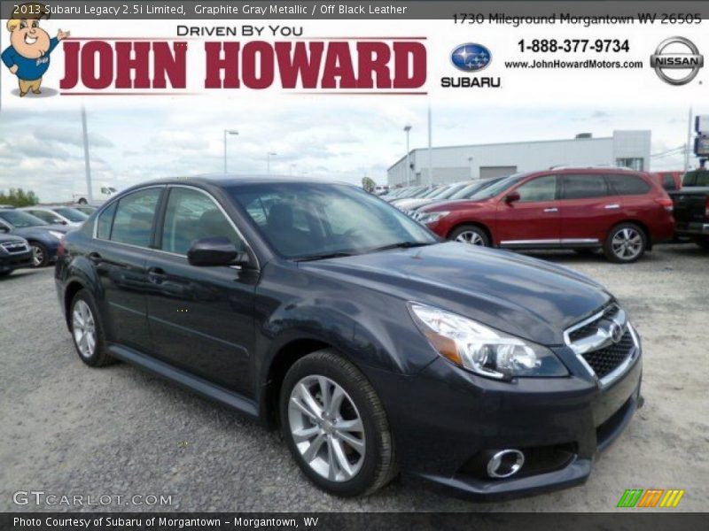 Graphite Gray Metallic / Off Black Leather 2013 Subaru Legacy 2.5i Limited