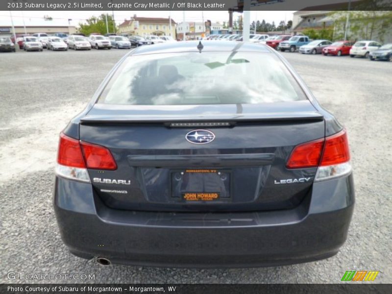 Graphite Gray Metallic / Off Black Leather 2013 Subaru Legacy 2.5i Limited