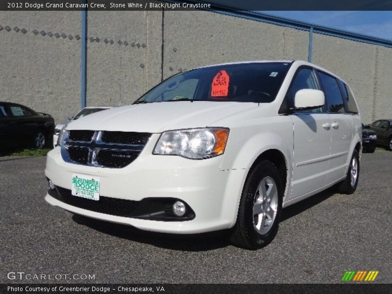 Stone White / Black/Light Graystone 2012 Dodge Grand Caravan Crew