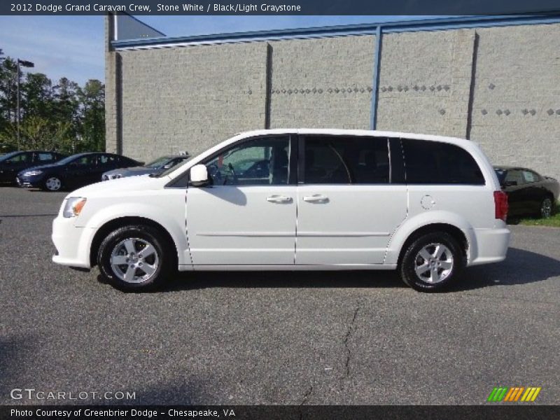 Stone White / Black/Light Graystone 2012 Dodge Grand Caravan Crew