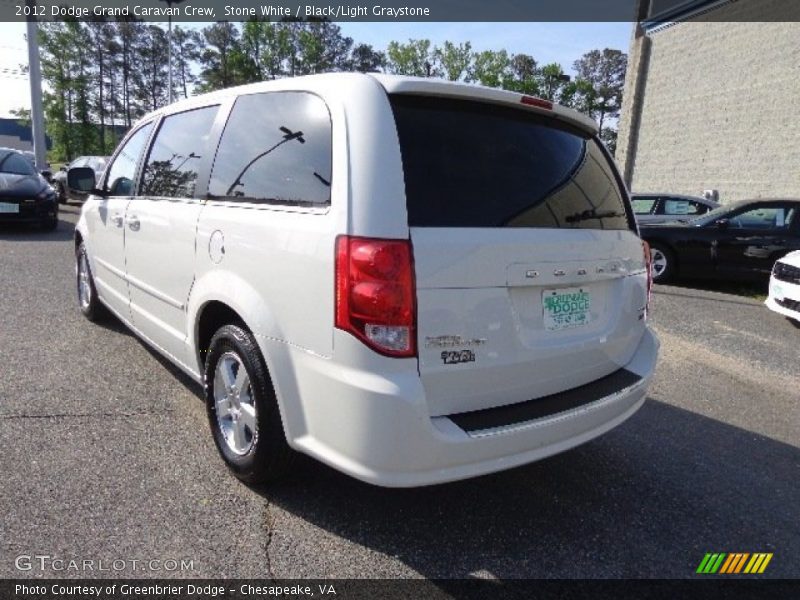 Stone White / Black/Light Graystone 2012 Dodge Grand Caravan Crew