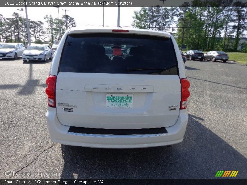 Stone White / Black/Light Graystone 2012 Dodge Grand Caravan Crew