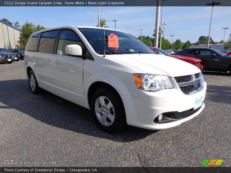 Stone White / Black/Light Graystone 2012 Dodge Grand Caravan Crew