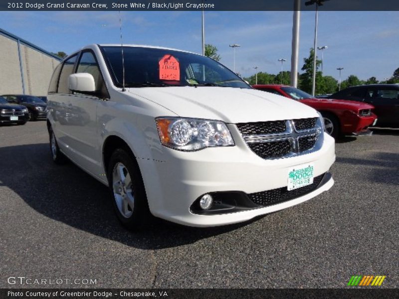 Stone White / Black/Light Graystone 2012 Dodge Grand Caravan Crew