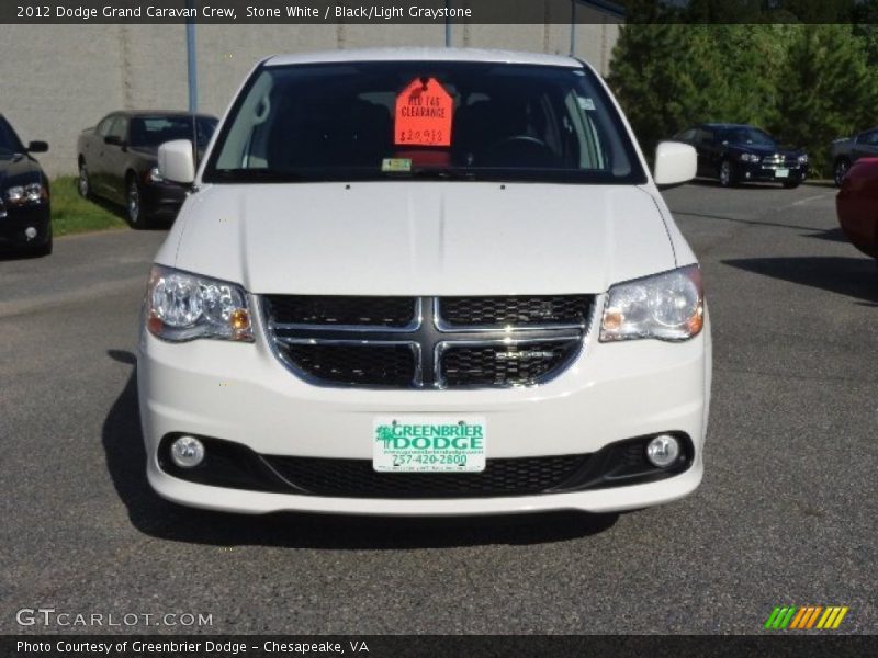 Stone White / Black/Light Graystone 2012 Dodge Grand Caravan Crew