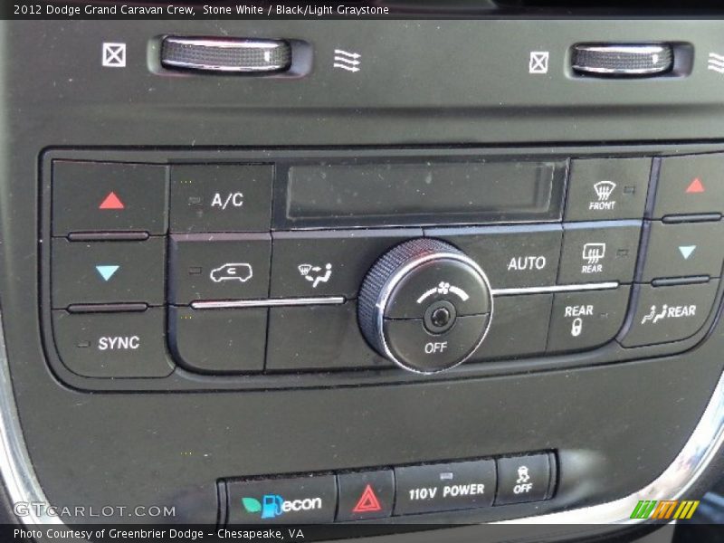 Stone White / Black/Light Graystone 2012 Dodge Grand Caravan Crew